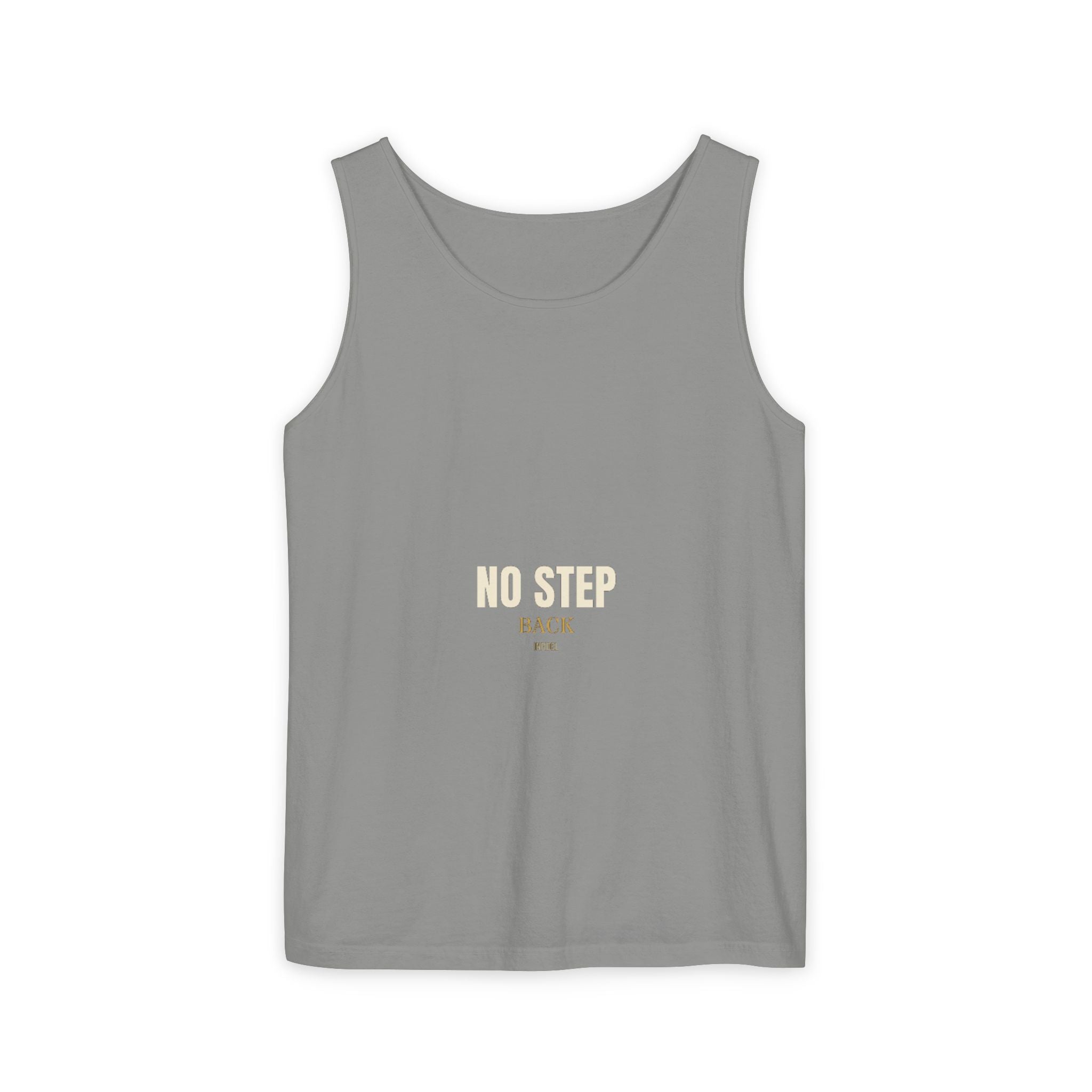 NO STEP BACK Garment-Dyed Tank Top — Garment-dyed tank top, ringspun cotton, summer weight