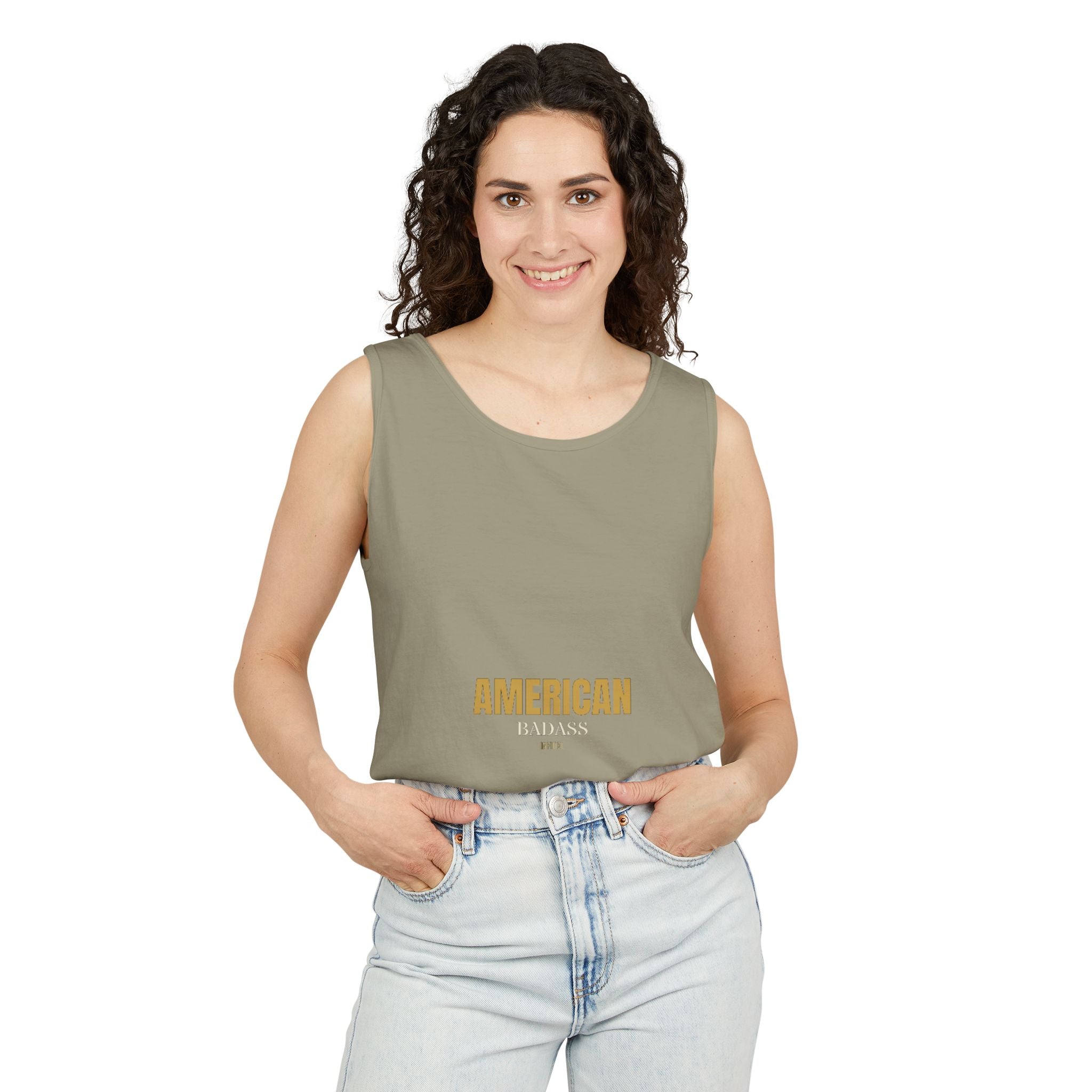 AMERICAN BADASS Garment-Dyed Tank Top Tank Top - Infidel.me Patriotic Apparel