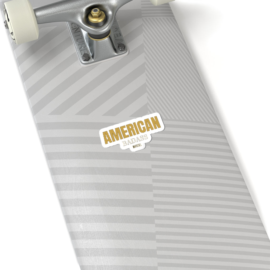 AMERICAN BADASS Sticker — Premium vinyl sticker, weatherproof, 4"x4" to 8"x8"