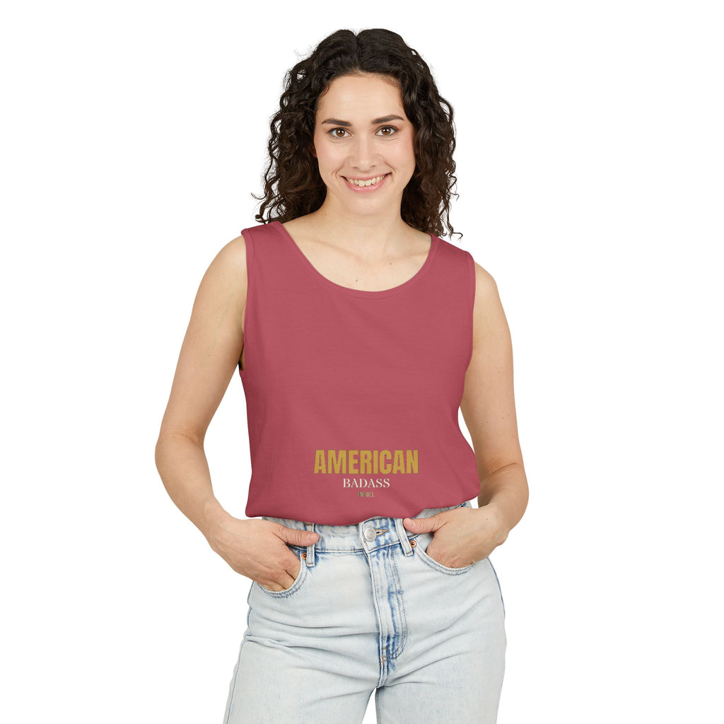 AMERICAN BADASS Garment-Dyed Tank Top Tank Top - Infidel.me Patriotic Apparel
