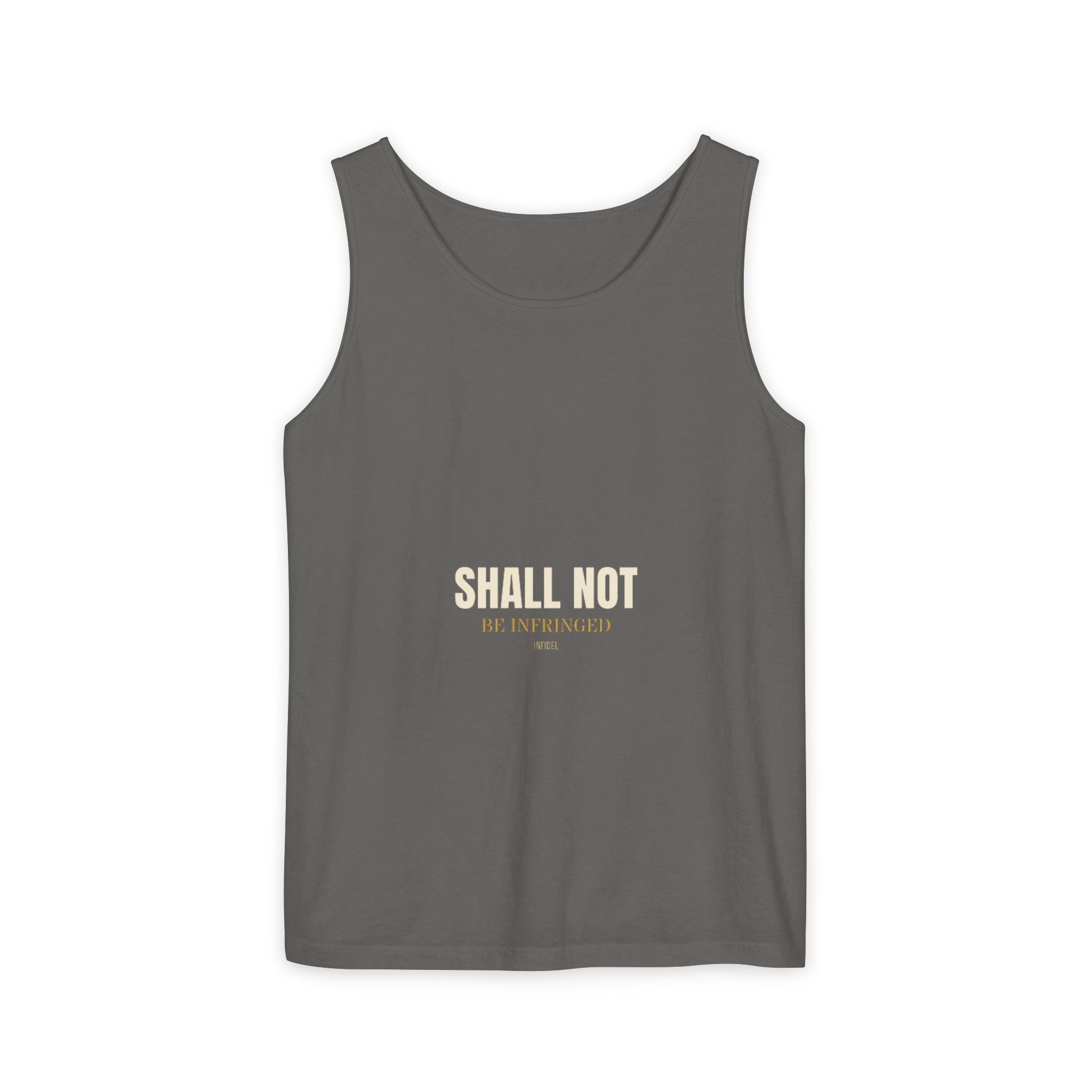SHALL NOT BE Garment-Dyed Tank Top — Garment-dyed tank top, ringspun cotton, summer weight
