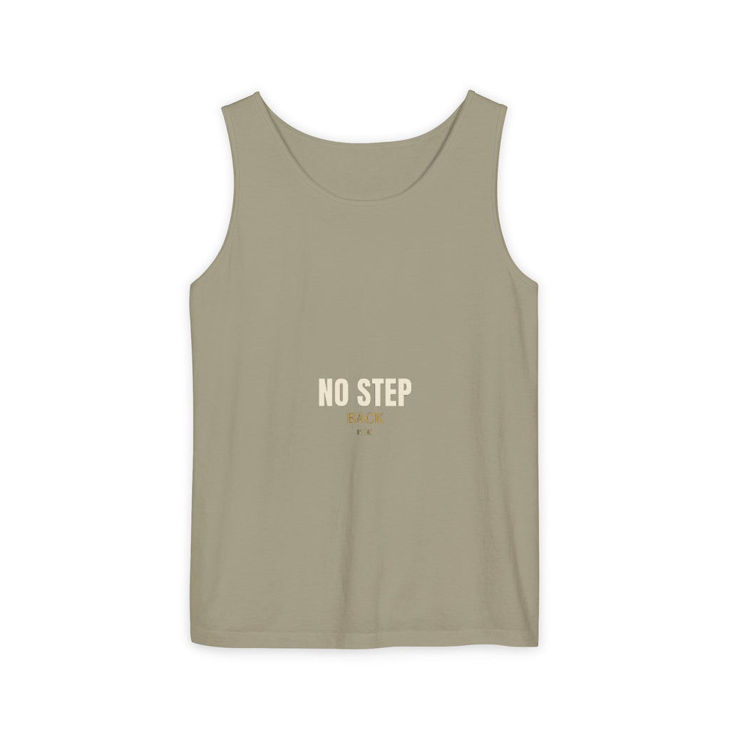 NO STEP BACK Garment-Dyed Tank Top — Garment-dyed tank top, ringspun cotton, summer weight