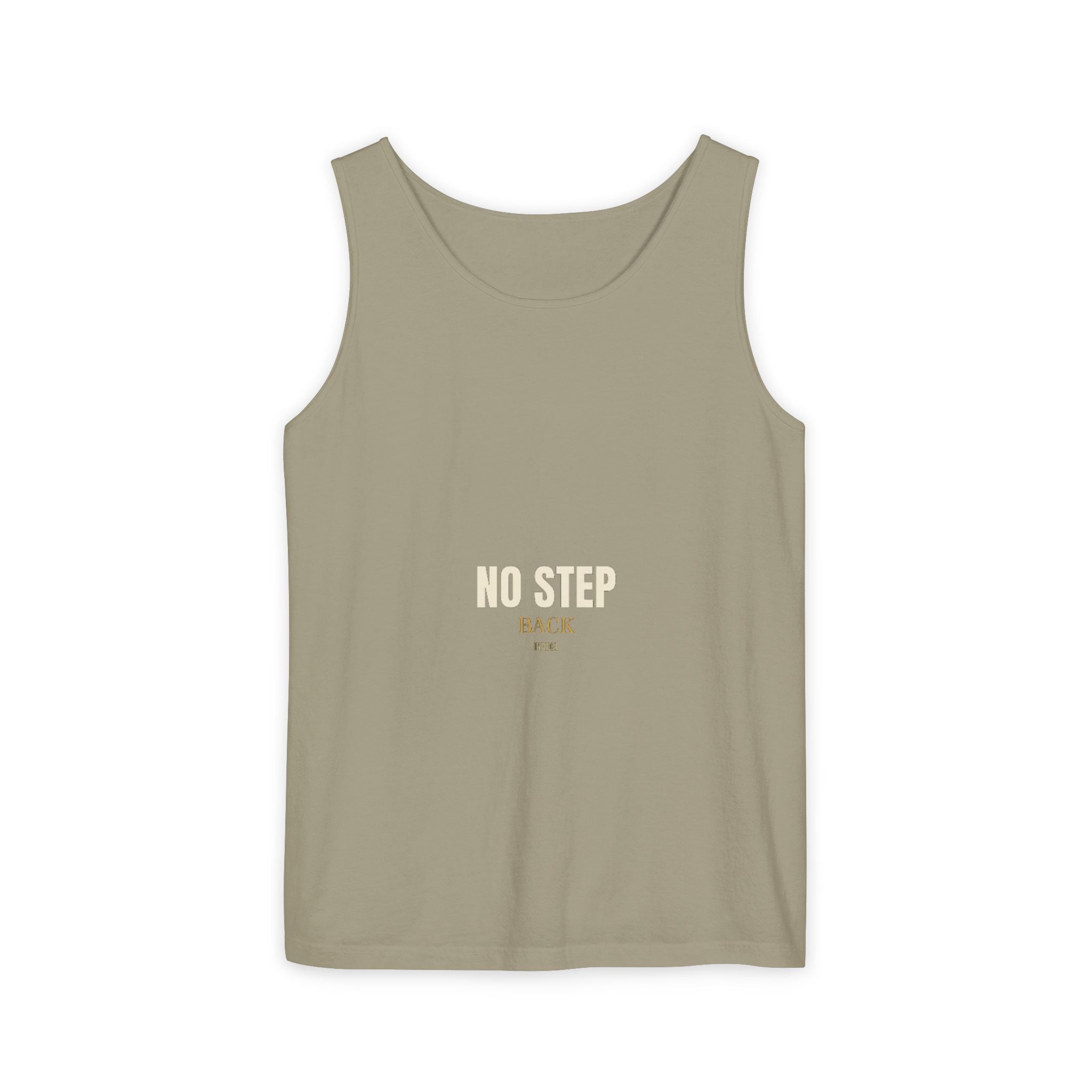 NO STEP BACK Garment-Dyed Tank Top — Garment-dyed tank top, ringspun cotton, summer weight