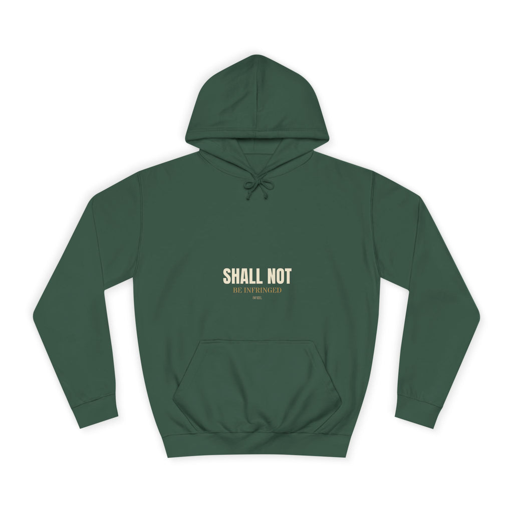 SHALL NOT BE Hoodie — Heavyweight pullover hoodie, 100% cotton, embroidered design