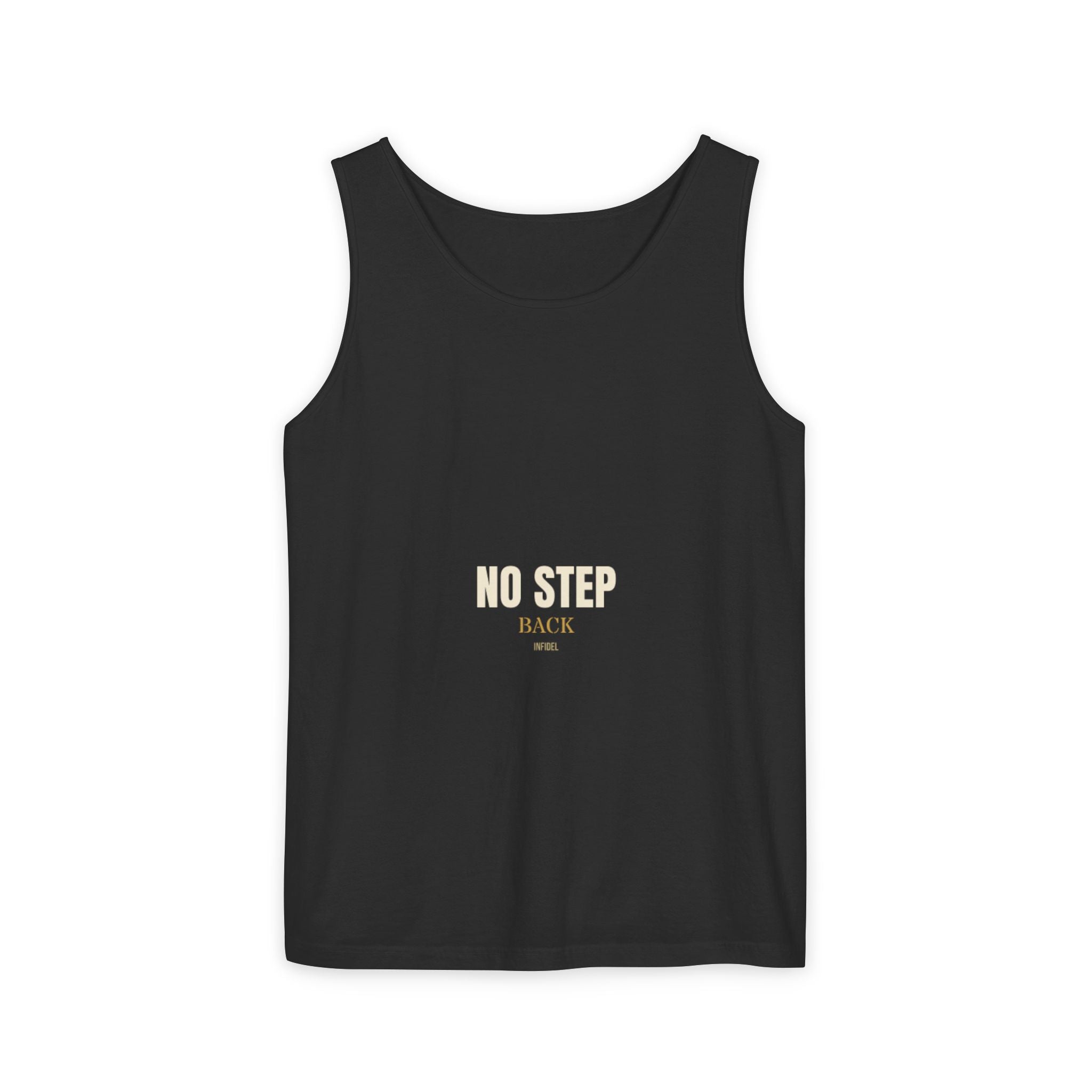 NO STEP BACK Garment-Dyed Tank Top — Garment-dyed tank top, ringspun cotton, summer weight