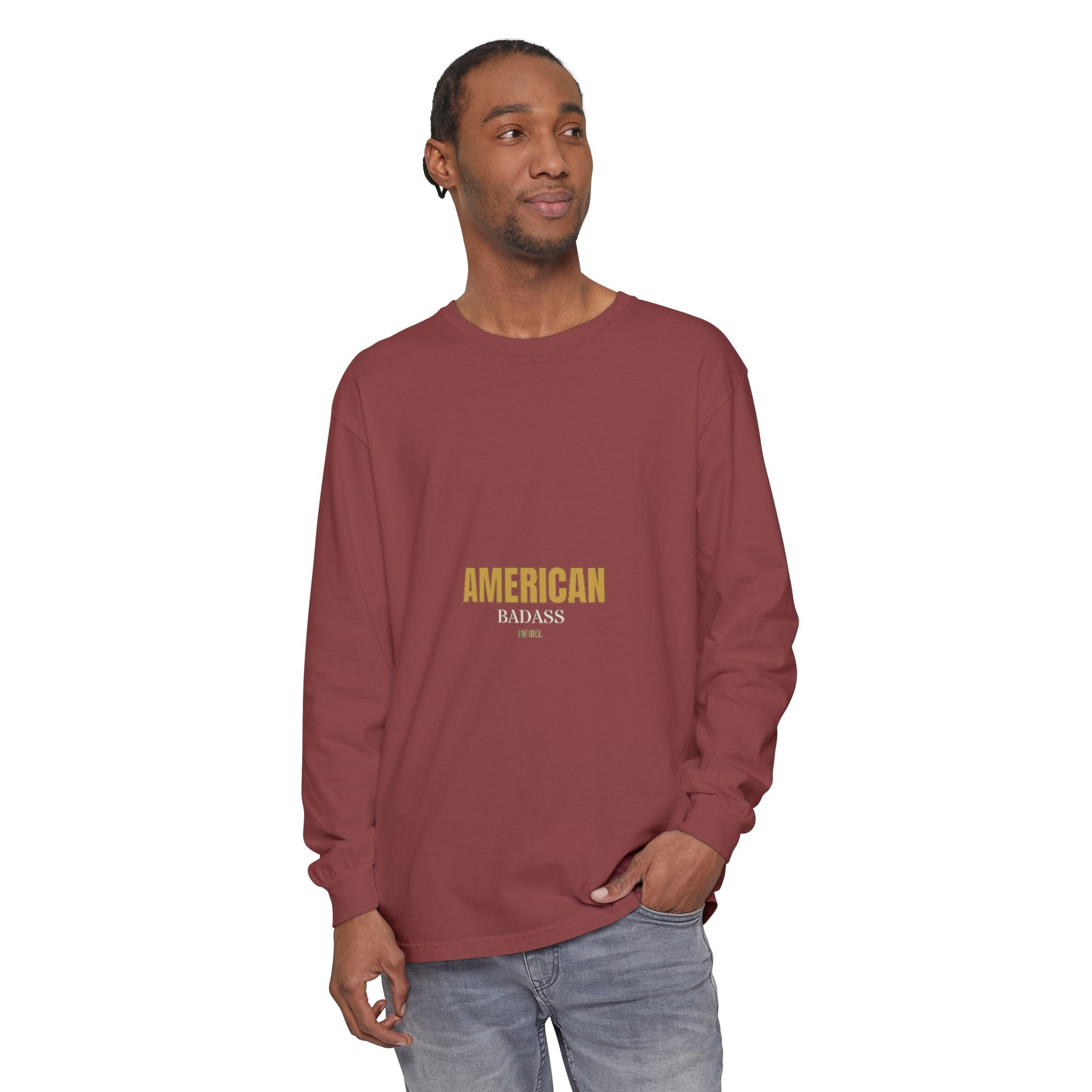 AMERICAN BADASS Comfort Colors Long Sleeve Long-sleeve - Infidel.me Patriotic Apparel