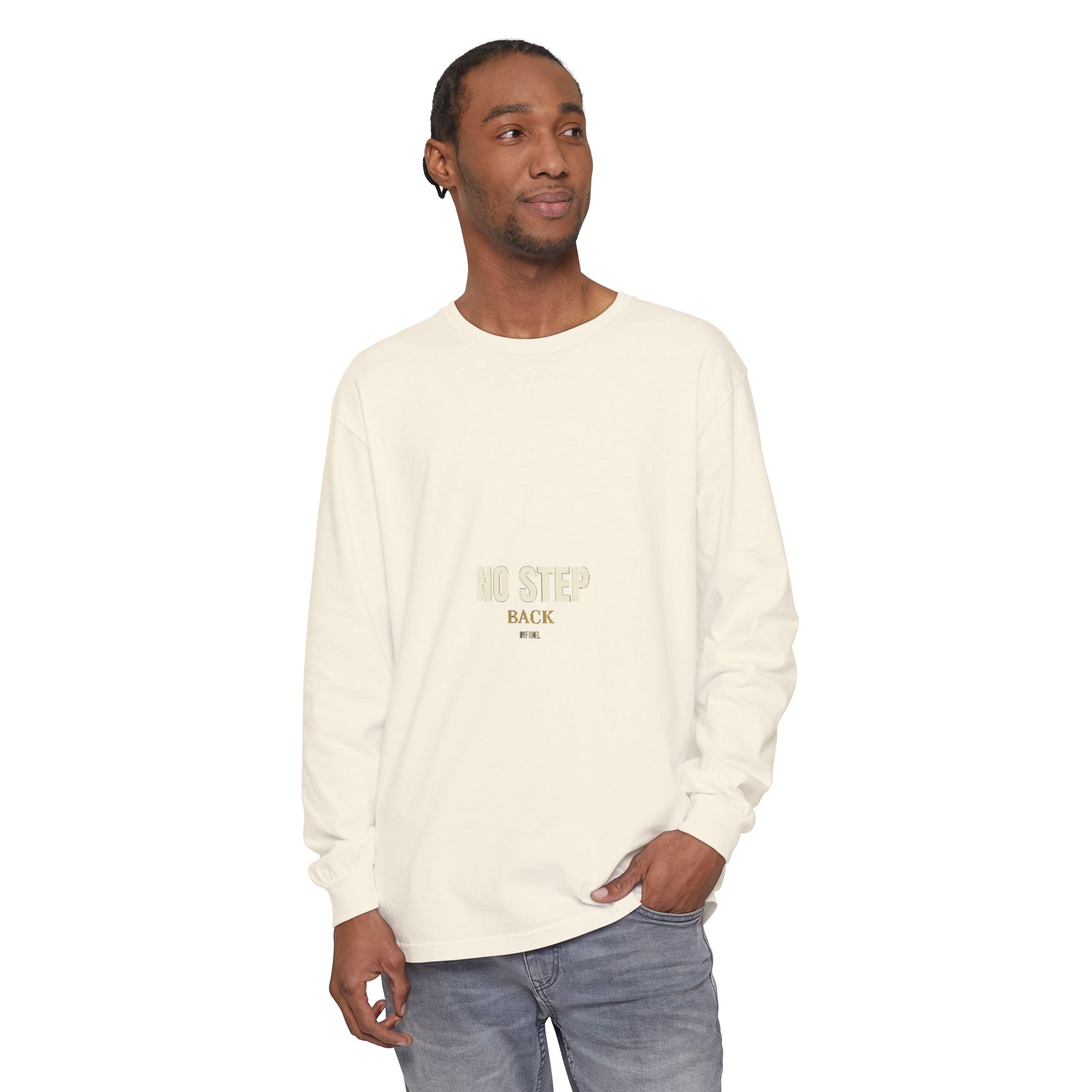 NO STEP BACK Comfort Colors Long Sleeve Long-sleeve - Infidel.me Patriotic Apparel