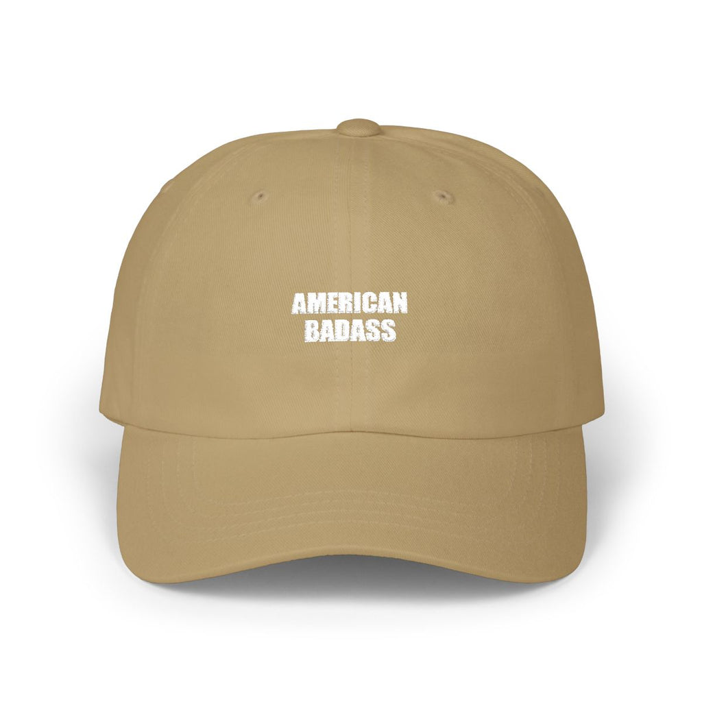 AMERICAN BADASS — Premium Gildan 5000 t-shirt, 100% cotton, bold screen-print design