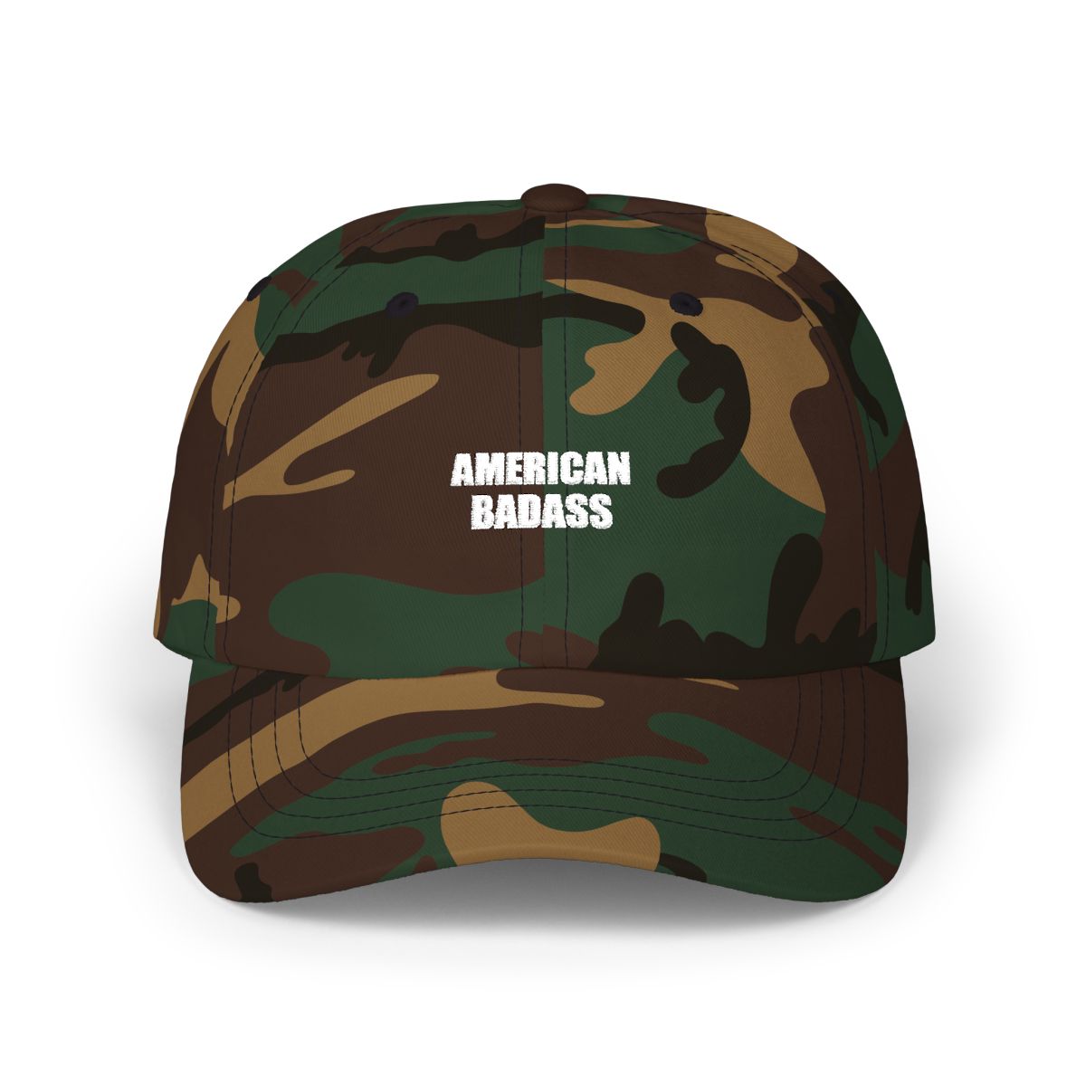 AMERICAN BADASS — Premium Gildan 5000 t-shirt, 100% cotton, bold screen-print design