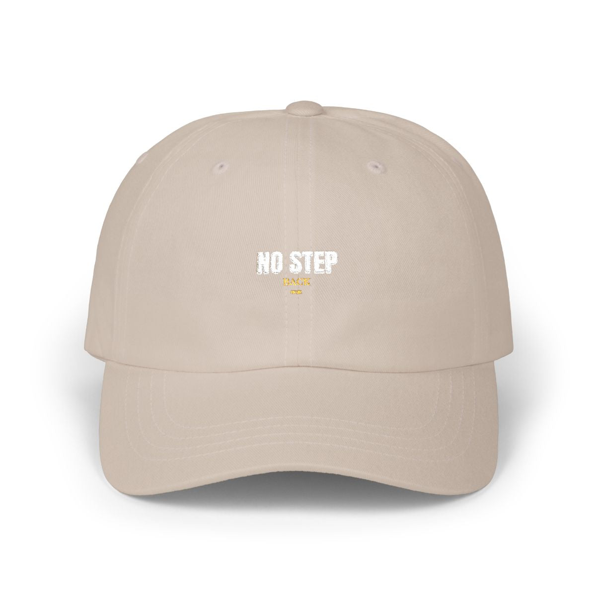 NO STEP BACK — Premium Gildan 5000 t-shirt, 100% cotton, bold screen-print design